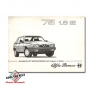 Alfa Romeo 75 1.8 IE instructieboekje bijlage